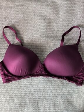 Victoria's Secret Plum Lace-Trim Push-Up Bra